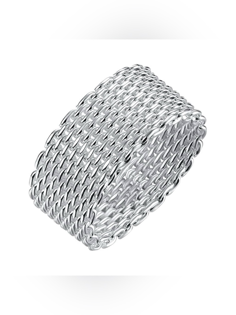 Sterling Woven Mesh Ring - Picture 2 of 7